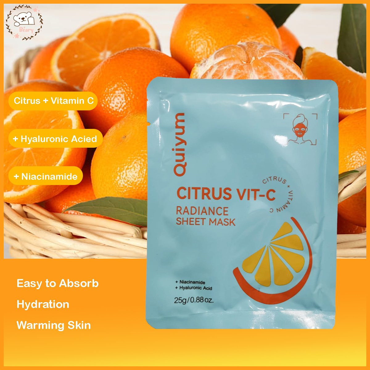 شيت ماسك البرتقال سهل الإمتصاص يرطب البشره ويدفئها