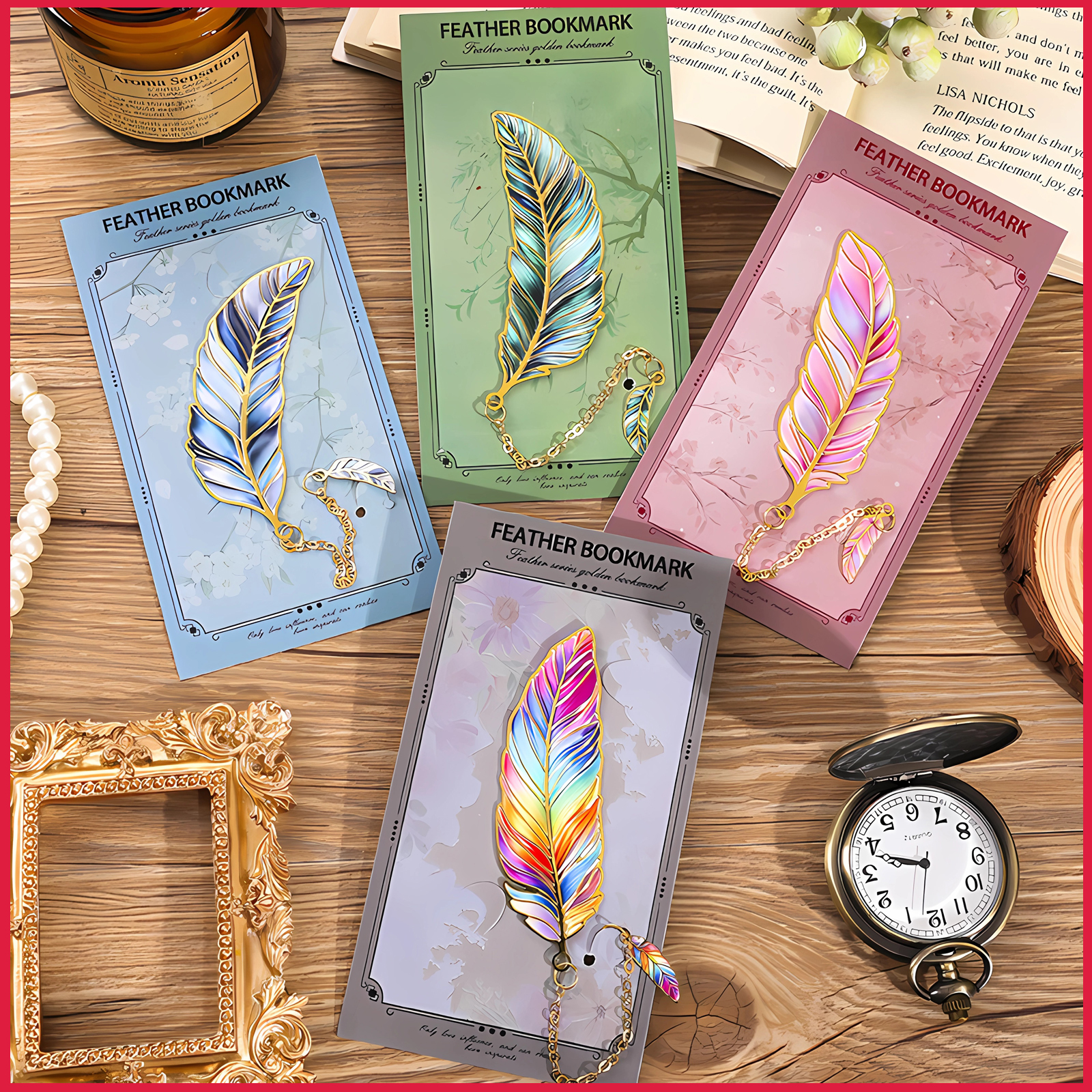 بوك مارك الريشة