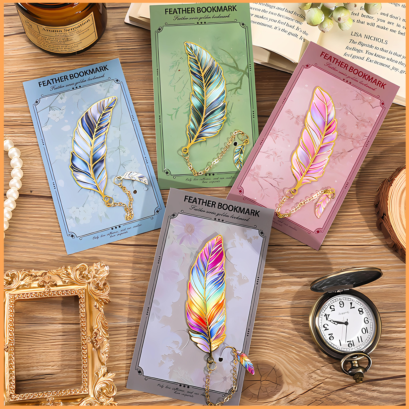 بوك مارك الريشة